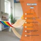 Wooden Seesaw Balance Board - Gymnastics/Yoga/Fun (Vibrant Rainbow)