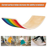Wooden Seesaw Balance Board - Gymnastics/Yoga/Fun (Vibrant Rainbow)