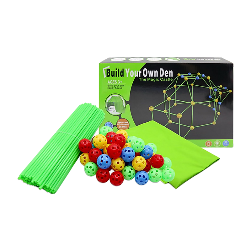 Kids Indoor Construction Fort/Tent Building Kit - 217pcs
