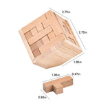 3D Cube Wooden Brain Teaser Puzzle - Natural Wood