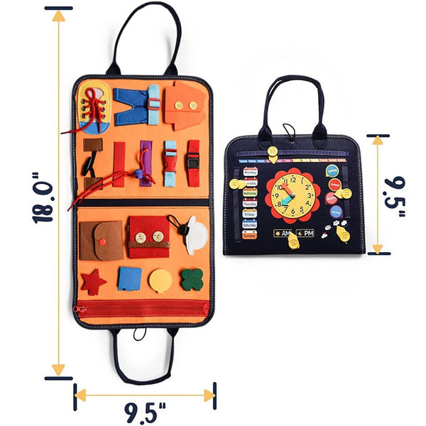 Montessori Busy Board - Sensory Activity Kit for Early Learning