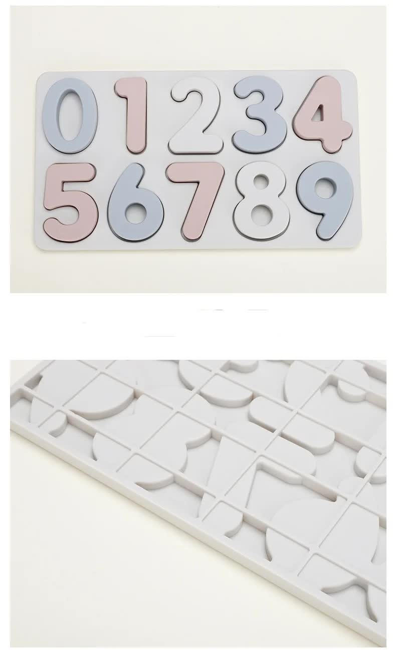 Colourful Silicone Early Learning Number Puzzle Board for Kids – Food-Grade Silicone, Safe and Durable, Montessori Educational Toy