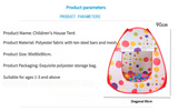 Kids Multi-Zone Foldable Ball Pit Play Tent with Tunnel (Purple)