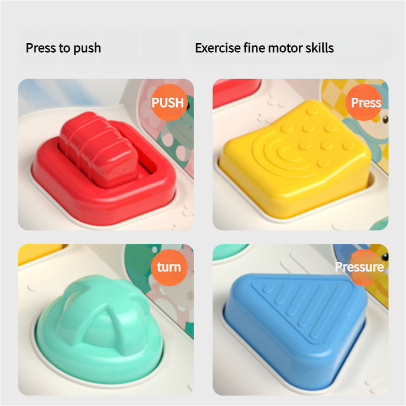 Transportation Shape Sorter Toy - Educational Toy for Toddlers 18 Months and Above - Interactive Colorful Button Press Toy