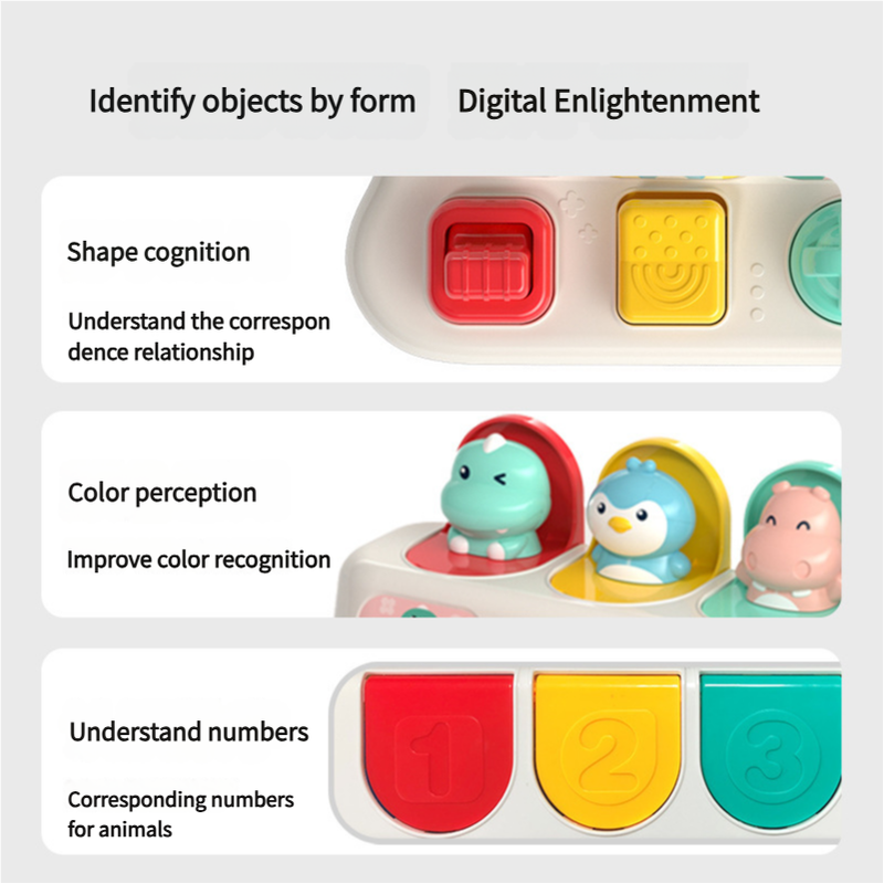 Transportation Shape Sorter Toy - Educational Toy for Toddlers 18 Months and Above - Interactive Colorful Button Press Toy