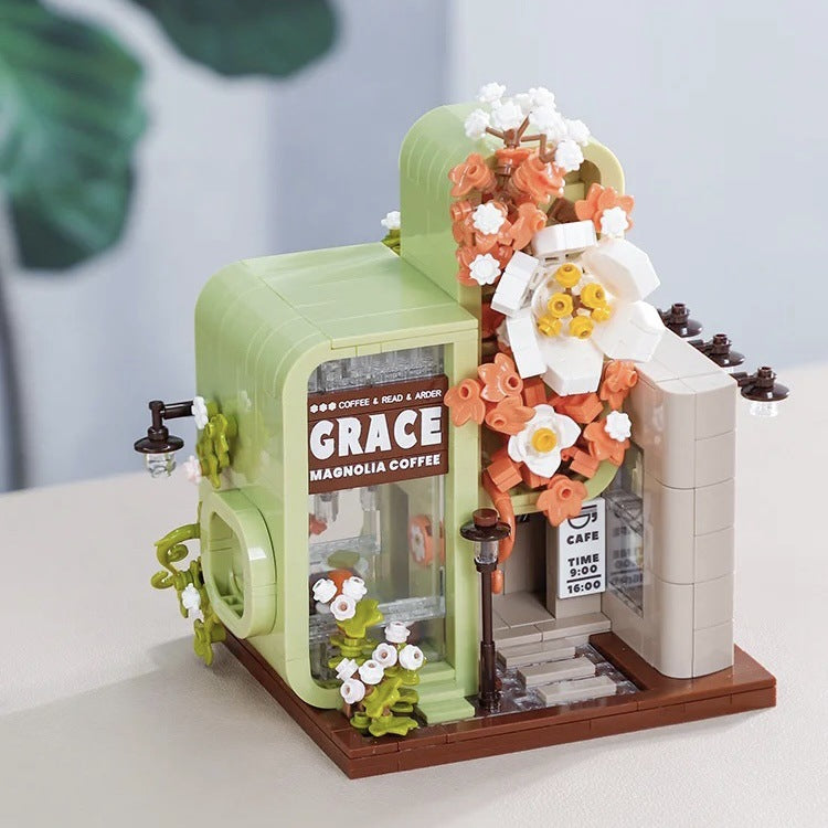 Enchanting Streetscape Creative Building Blocks - Mulan Book Cafe