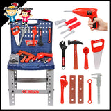 Kids Tool Box Work Bench with Battery Operated Drill Set and Accessories